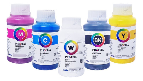 5 X250ml Tinta Dtf Inktec P/ Dx4 Dx5 I3200 Ecotank L18050