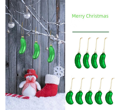 Adorno Navideño De Pepinillos, 9 Pepinos Decorativos Navideñ