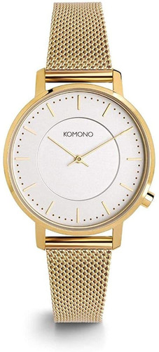 Komono Kom-w4109 - Reloj De Cuarzo Blanco Con Correa De Acer
