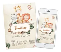 Comprar Kit Imprimible Safari Bebé Acuarelas Con Textos Editables