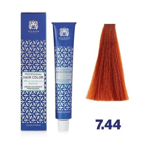 Tinte Valquer Profesional 60g -7.44 Rubio Medio Cobrizo Int.