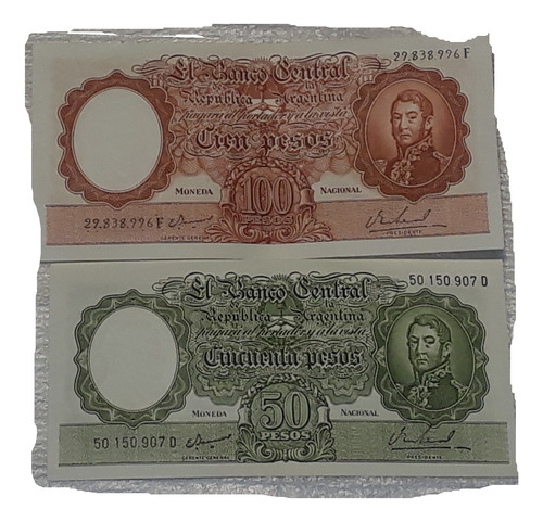 Billete Antiguo Argentina 50 Y 100 Pesos San Martin Sc- 