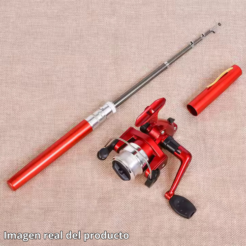Mini Caña Lapicera Telescópica Kit Combo Portátil Reel Rio Violeta