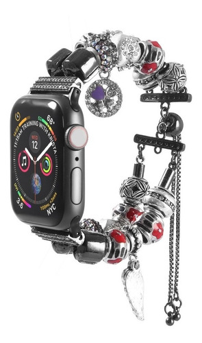 Correa Applewatch Compatible Negro Mujer Extensible Reloj