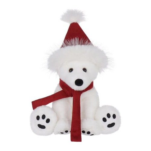 Peluche Oso Polar Blanco Navidad Con Gorro Y Bufanda