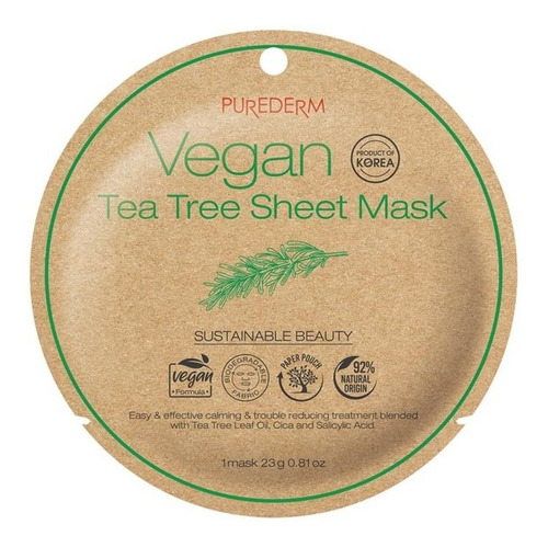 Mascara Purederm Vegano Tea Tree Sheet Mask