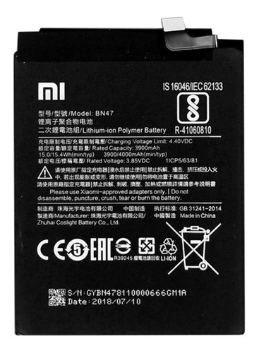 Bateria Pila Xiaomi Redmi Bn47 Mi A2 Lite Redmi 6 Pro Orig