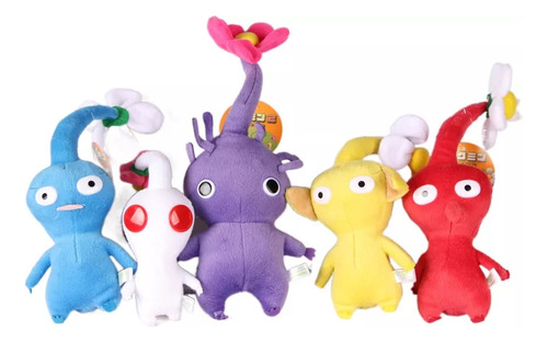 Juego De 5 Juguetes De Peluche Pikmin Flower 2023 Para Niños