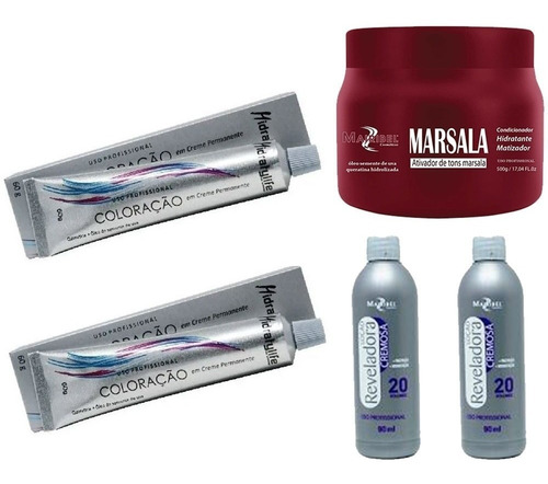 Kit Marsala Mairibel  1 Másc 250g 2 Tinta 66.26 2 Ox Vol 20