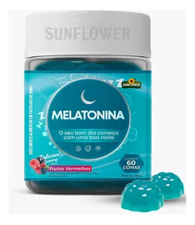 Melatonina Gummy 60 Gomas Sabor Frutas Vermelhas Sunflower