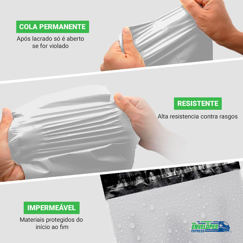 Envelope Plástico De Segurança Branco 50x40 Coex 100 Un