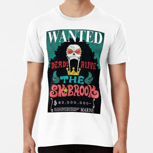 Remera Cartel De One Piece Wanted Bounty Sk Brook Póster ALG