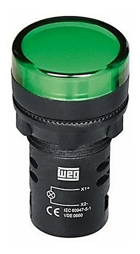 Sinaleiro Verde Weg Monobloco 22 Mm 24 Vca/vcc