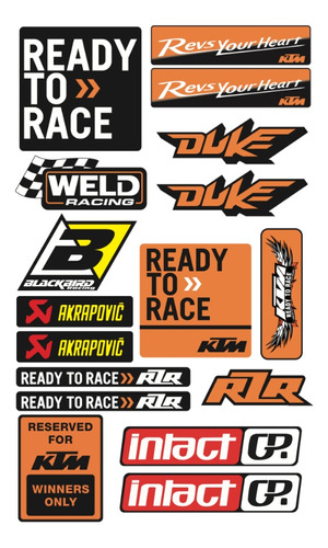 Ktm Racing Set De Stickers Para Moto Deportiva Kr03