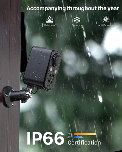 Cámara Solar Inalámbrica Ip66 Con Visión Nocturna Y Detecció