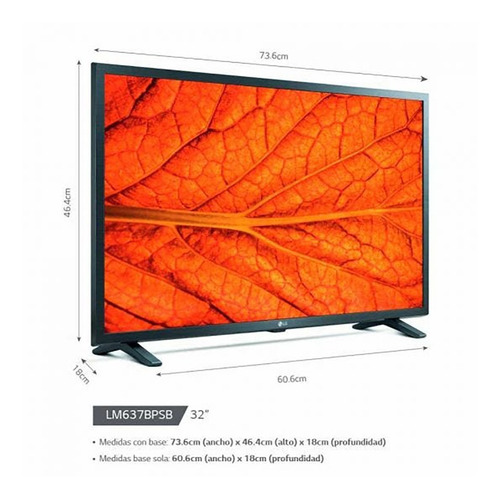Imagen 2 de 5 de Televisor 32' LG Hd Lm637b Con Ai (2021)