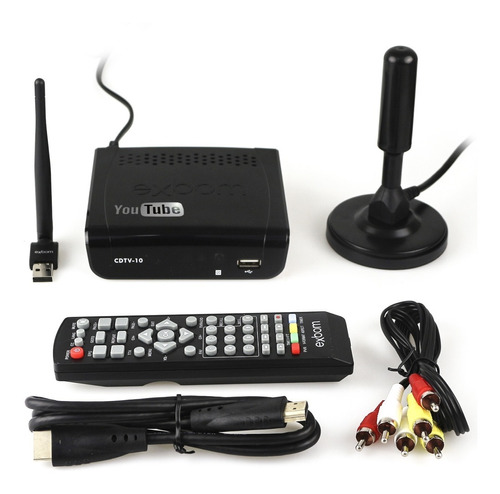 Conversor Digital Smart Wifi Tv Youtube Antena Cabo 4 Metros