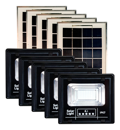 Kit 5 Refletor Luminária Solar 1000w Led Linha Sor Pro