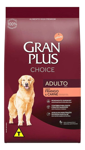  Gran Plus High Premium Choice sabor frango e carne para cães adultos 20kg