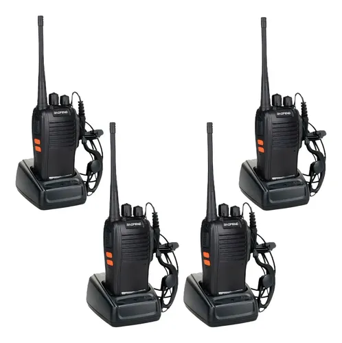 Kit 4 Rádios Comunicação Baofeng BF-777S 16 Canais 12km Alcance 400-470MHz