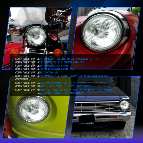 7 Pulgadas Led Faro Hi/beam Para Ford Mustang 1965-1978