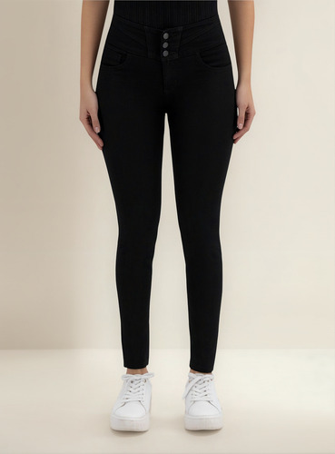 Pantalón Skinny Britos Jeans Mujer Negro Corazón 024861