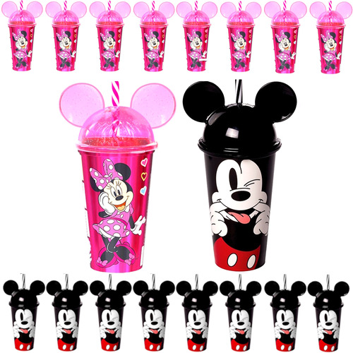 Copo Para Festa Infantil Minnie Mickey Com Orelhas Kit C/ 20