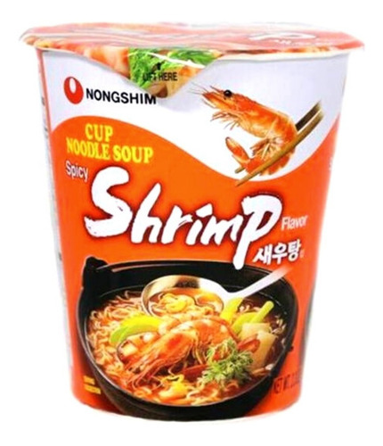 Ramen Coreano Picante Shrimp Cup 1 Pieza 67g Nongshim