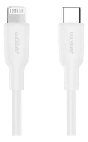 Cable Tipo C A Lightning 30w Silicon Flex 1.8mt Argom Blanco