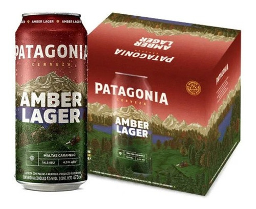 Cerveza Patagonia Amber Lager 473ml. Pack 6 Unidades