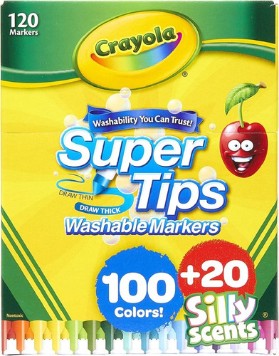 Juego De Marcadores Crayola Super Tips, Marcadores Lavables 