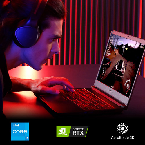 Notebook Acer Gamer15'6+core I5 +12gb Ram+512gb Ssd+rtx3050 Color Black