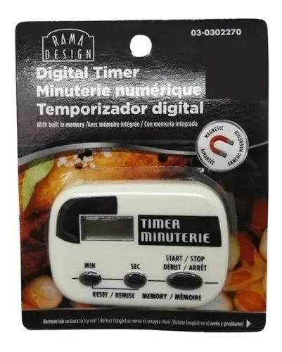 Temporizador de cocina magnético Dígitos grandes Memoria automática de leer  Reloj de Cronómetro para Baoblaze Temporizador de cocina