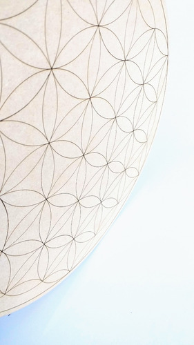 Imagen 4 de 7 de Flor De La Vida Pirograbado Laser 25cm - Mdf / Fibrofacil