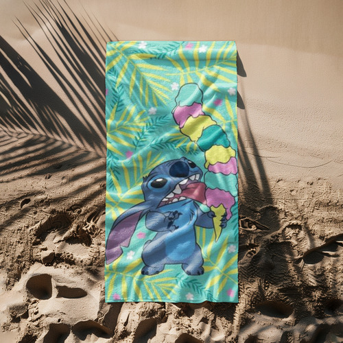 Toalla De Baño Lilo Y Stitch 3 Microfibra Absorbente Sp Blanco Caricaturas