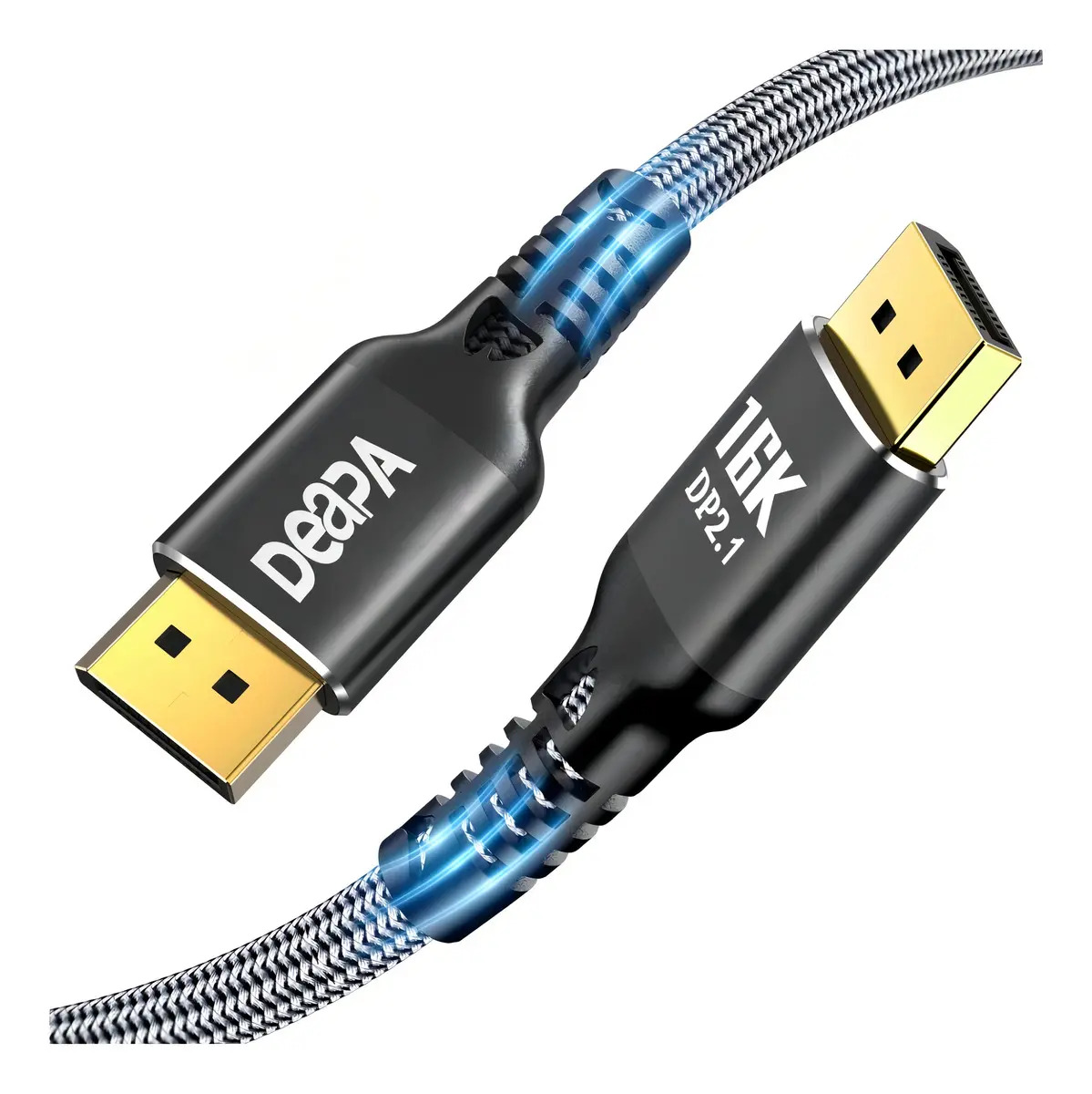 Cabo Displayport 2.1 Deapa 16k-sh 4k 120hz 144hz 165hz 180hz 240hz Hdr10+ 12bits Freesync E G-sync 2 Metros