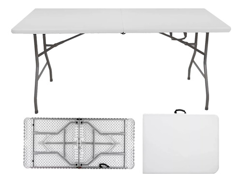Veronna mesa dobravel vira maleta com alça portatil 1,54m camping TMP150 cor branco