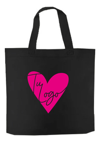 50 Eco Bolsa Con Logo Ambas Caras 30x30x10 M/tira