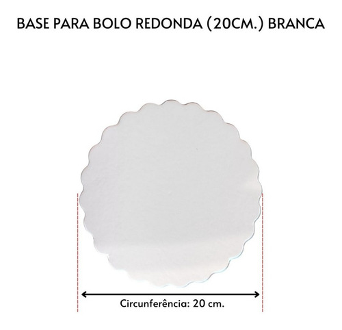 Cake Board Branco Para Bolo Redondo 20cm Com 50 Un.