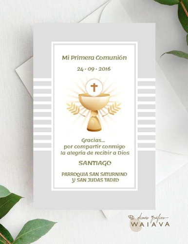Imagen 10 de 10 de Estampitas Comunión Tarjetas Estampas Nenes X 3u