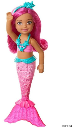 Imagem 1 de 5 de Boneca Barbie Chelsea Sereia Rosa Ms