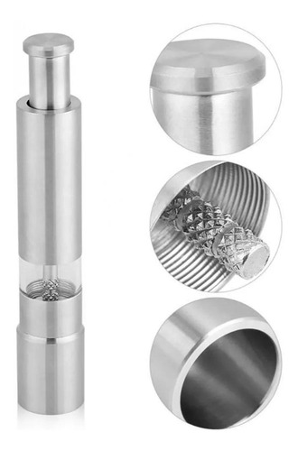 Moedor De Pimenta Ou Sal Aço Inox Temperos Gourmet Cozinha P