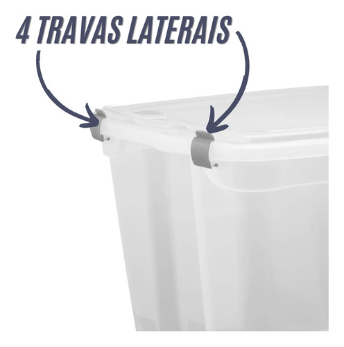 Caixa Organizadora 78 L Grande Multiuso Com Travas E Rodas