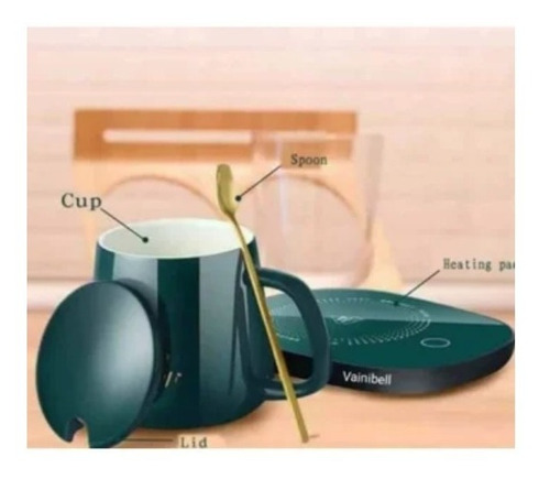 Imagen 5 de 10 de Calentador Eléctrico De Vidrio Templado Taza + Cuchara + Pad