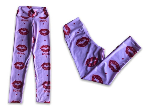 Imagen 3 de 5 de Calza Deportiva Lycra Estampada Besos Mama Bchic