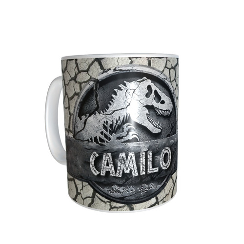 Mug Pocillo Taza Jurassic World Con Tu Nombre Personalizado