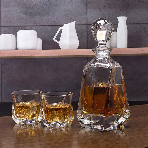Crystal Whiskey Decanter Set, Kanars Premium Liquor Decanter