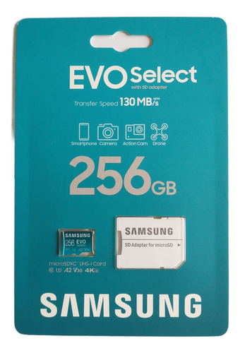 Samsung Evo Select Memoria Micro Sdxc 4k 256gb U3 Ultraveloz