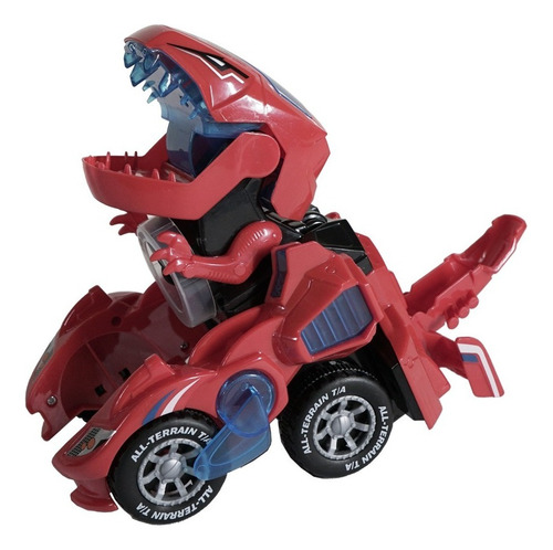 Robo Brinquedo Vira Carro Dinossauro Som Luz E Movimento Cor Vermelho Personagem Dragão Mecânico