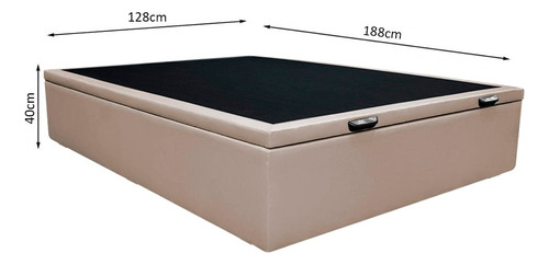 Base Box Baú Para Cama Viúva 128x188cm Liz Sintético Bege Cor Creme